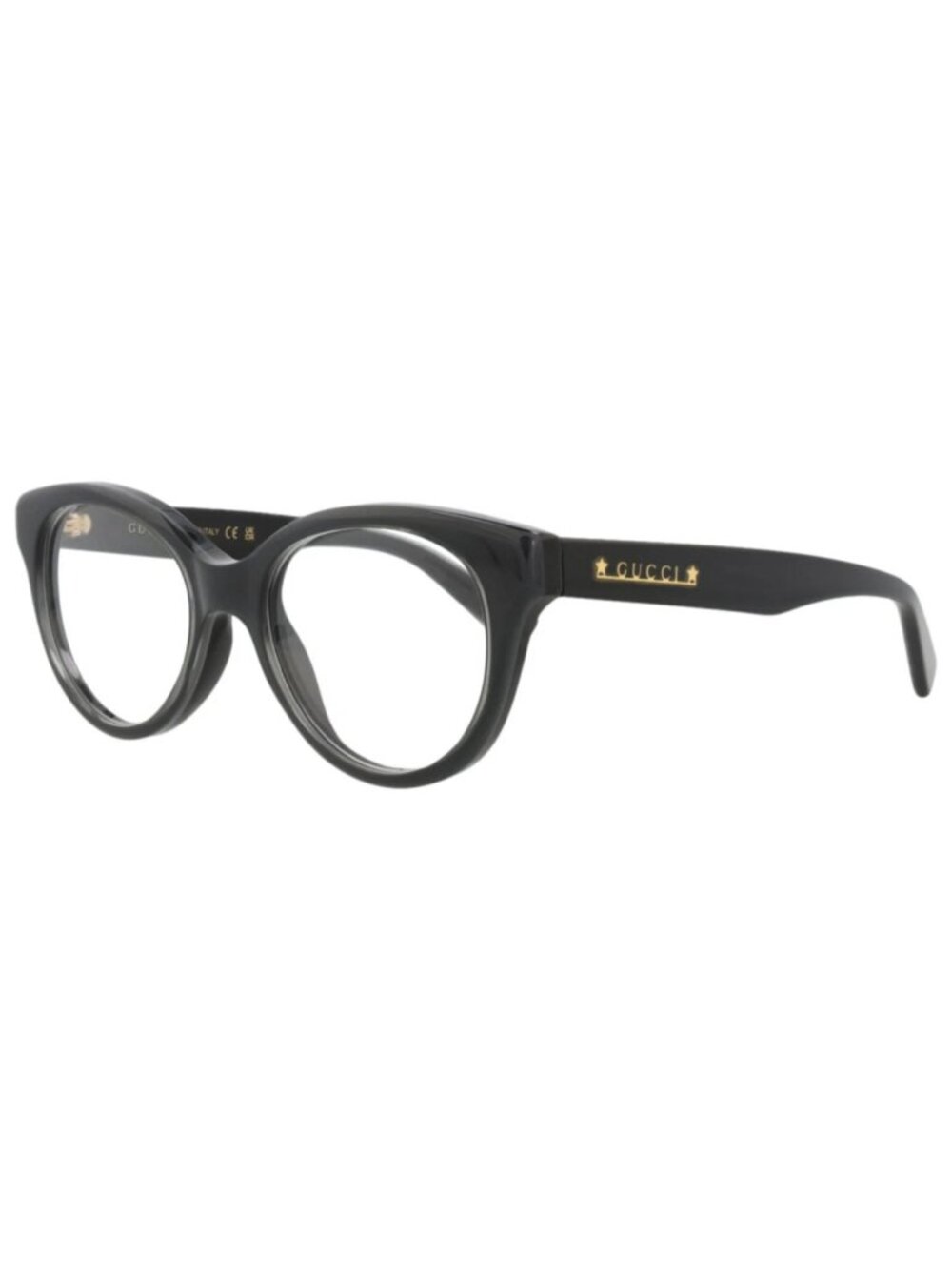 New Gucci Women's Eyeglasses Cat Eye Recycled Acetate Frame Black Black